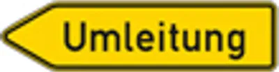 Produktbild von Verkehrszeichen 454-10, 1250x350 mm, Umleitung linksweisend, RAL-Gütezeichen Folie RA1