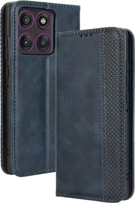 Produktbild von Motorola Edge 60 Pro Hülle - Coverup Vintage Style Klapphülle - Blau