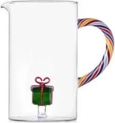 Produktbild von Grüne Nussknacker-Geschenkkanne mit farbigem Henkel