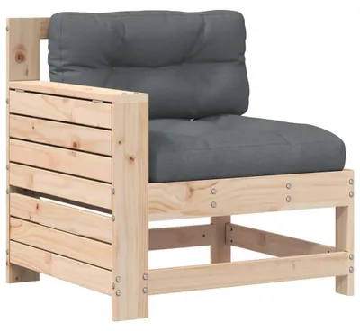 Immagine prodotto di Panca da giardino in legno con cuscino e tavolino pieghevole