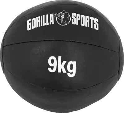 Produktbild von GORILLA SPORTS® Medizinball - 9kg Gewichte, 29cm, aus Leder, Schwarz - Trainingsball, Fitnessball, Gewichtsball, Slam Ball