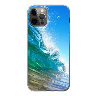 Produktbild von MuchoWow® Handyhülle Schutzhülle Hülle für iPhone 12 Pro Nahaufnahme einer Welle, die sich vor der Küste von Hawaii bricht Silikon Softcase Handy Hülle - Abdeckung