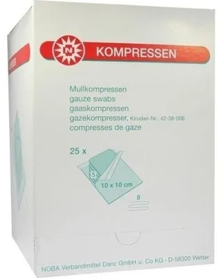 Obrázek produktu pro Gázové kompresy 10x10 cm sterilní 8x 25X5 St
