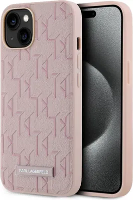 Produktbild von Karl Lagerfeld iPhone 14 & iPhone 13 PolyurethanLeather Monogram Metal Logo Magsafe