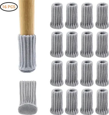 Image de Lot de 16 housses de chaise – Housses hautement élastiques et antidérapantes pour pieds de chaise, housses de meubles et protection du sol pour pieds de chaise