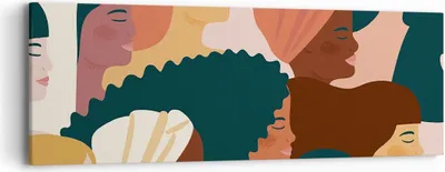 Produktbild von Bild auf Leinwand - Leinwandbild - Einteilig - Frauen Multikulturalismus Modern - 90x30cm - Wand Bild - Wanddeko - Wandbilder - Leinwanddruck - Bilder - Wanddekoration - Leinwand bilder - AB90x30-4500