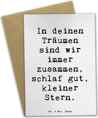 Produktbild von Mr. & Mrs. Panda Glückwunschkarte Spruch Alleine schlafen lernen - Weiß - Geschenk, dankeskarten, weihnachtskarten, Schutz, In deinen Träumen, osterkarte, Geborgenheit