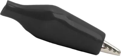 Produktbild von 10x Mini-Krokodilklemme Schwarz - 5A Isolierte Krokodilklemme - Prüfklemme für Elektronik (28 mm) - 10 Stück [05186FK].