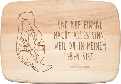 Produktbild von Mr. & Mrs. Panda Frühstücksbrett Otter Kind - Transparent - Geschenk, Schneidebrett, Geburt, Mutter, Baby, schneidbrett, Holzbrett, Familie, Mama, Holzbrettchen