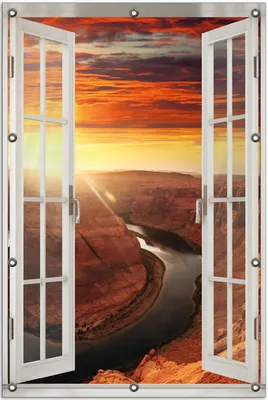 Produktbild von Wallario Outdoor-Poster für Garten oder Balkon 80 x 120 cm: Grand Canyon bei Sonnenuntergang