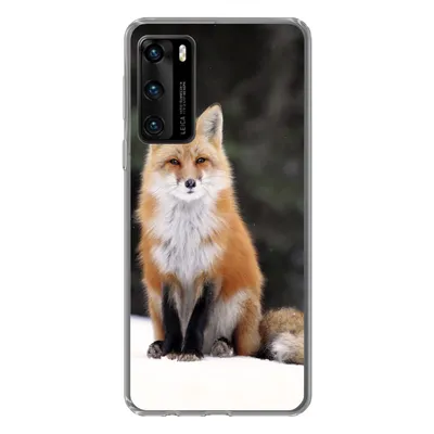 Produktbild von MuchoWow® Handyhülle Schutzhülle Hülle für Huawei P40 Fuchs - Schnee - Rot Silikon Softcase Handy Hülle - Handytasche
