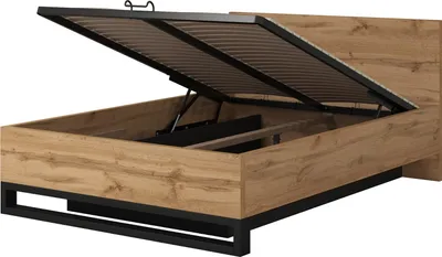 Produktbild von Bett Mit Lift Lattenrost Bettkasten 140X200 Cm Halle 50 Bettgestelle Bettrahmen Wotan Eiche