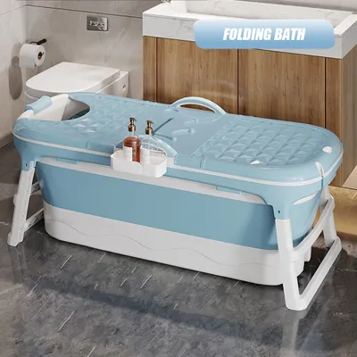 Produktbild von Faltbare Badewanne Erwachsene 118x60x53cm Freistehend Klappbadewanne Tragbare Duschbadewanne