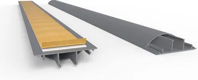 Obrázek produktu pro Samolepicí držáky na kabely, půlkruhové, 7 x 2 x 80 cm – ochrana proti zakopnutí na podlaze pro až 10 kabelů