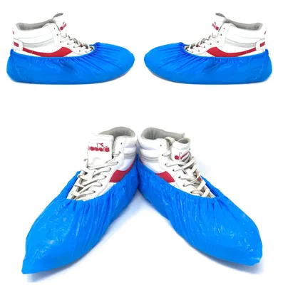 CPE-Wegwerfüberschuhe 100 Stück, 3,4 g, 15x40 cm, blau