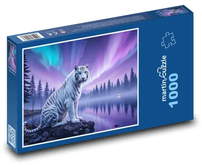 Zdjęcie produktu dla martinpuzzle - Puzzle 1000 elementów - Tygrys i zorza polarna