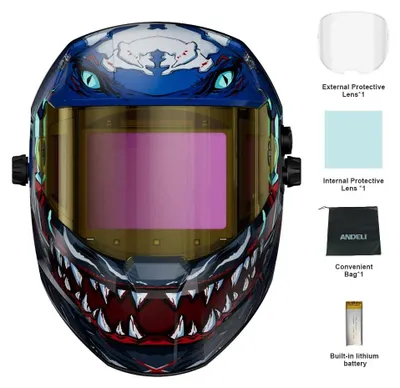 Immagine prodotto di Casco da saldatura, a oscuramento automatico, alimentato a energia solare, Wütende Haie