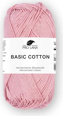 A ball of pink yarn with a label.