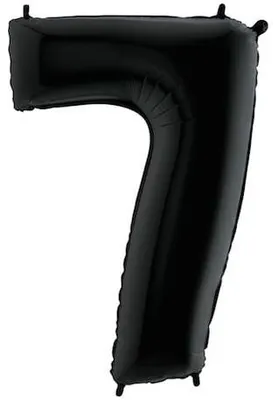 Image de Ballon gonflable numéro 7 noir 102cm extra large