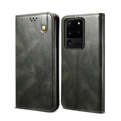Obrázek produktu pro Pouzdro pro Samsung Galaxy S20 Ultra, kožené flip pouzdro peněženka s funkcí stojánku zelené