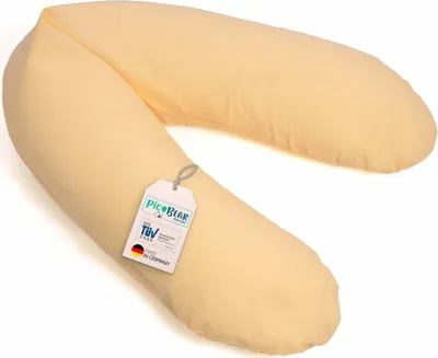 Produktbild von pic Bear Stillkissen XL 170 cm - Schwangerschaftskissen 100% Baumwolle mit EPS Dessin: Schön-gelb