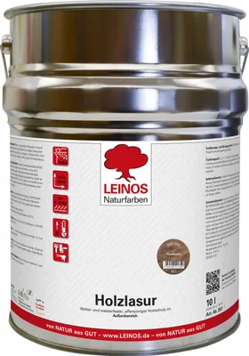 Produktbild von Wetterfeste Holzlasur für Außen 062 Nussbaum 10,00 Liter - offenporiger Holzschutz mit Filmschutz gegen Pilzbefall - für Fenster, Türen, Zäune & Pergolen - wasserabweisend, lasierend