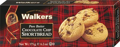 Obrázek produktu pro Walkers Chocolate Chip Shortbread Máslové sušenky s čokoládou 175g