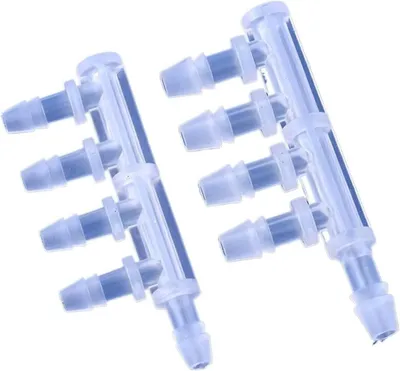 Immagine prodotto di Connettore a 5 vie - Raccordo a T per tubi - Pompa ad aria per acquari - Diametro uguale - 2,4-9,5 mm - Trasparente