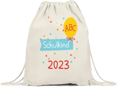 Produktbild von Schulkind 2023 Turnbeutel Gymsack  Einschulungsgeschenk Luftballon Grundschule 1. Klasse