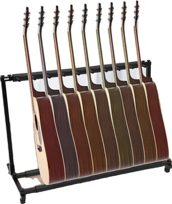 Immagine prodotto di Supporto per chitarra, contiene 9 chitarre, struttura in ferro, piedini regolabili