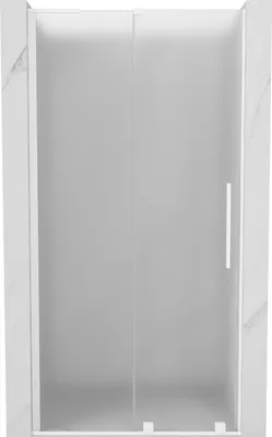 Image de Mexen Velar L porte de douche 110 cm, givrée, blanche, coulissante