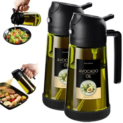 Obrázek produktu pro Dávkovač oleje 2 v 1 – funkce rozprašovače a odměrky, objem 470 ml, bez BPA