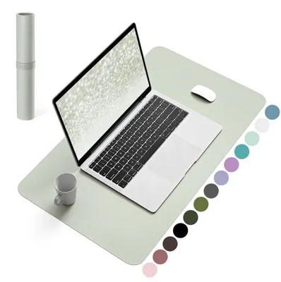 Produktbild von Schreibtischunterlage Lederoptik Graugrün 60x35cm