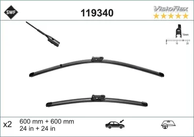 Obrázok produktu pre SWF Stierače Visioflex-Set | (SET)WIPER CAR VF600/600MM/3