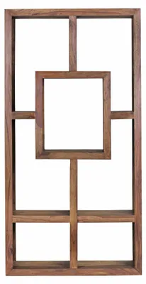 Produktbild von FineBuy Bücherregal Massiv-Holz Sheesham 90 x 180 cm Wohnzimmer-Regal Ablagefächer Design Landhaus-Stil Standregal