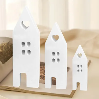Produktbild von 3-teiliges Silikonformen-Set, hausförmige Gussformen, Kerzenformen, Silikon-Hausform mit Fenster, Kerzenform, Seifenform, Epoxidharzformen, Silikon-Hausform für Sojawachs, Kerzen, Seife, Gips, Bastelbedarf