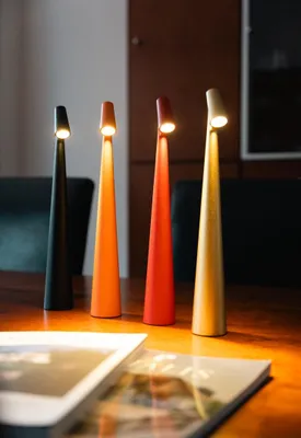 Productafbeelding van Luxus Europe - Tafellamp Touch Deluxe - Madelief Zwart - Draadloze LED Tafellamp Binnen - USB-C Oplaadbaar