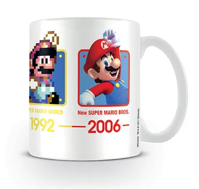 Zdjęcie produktu dla PYRAMID Super Mario (Dates), Pojedyńczy, 0,315 l, Kubek, Uniwersalne, Wielobarwny, Biały, Ceramika