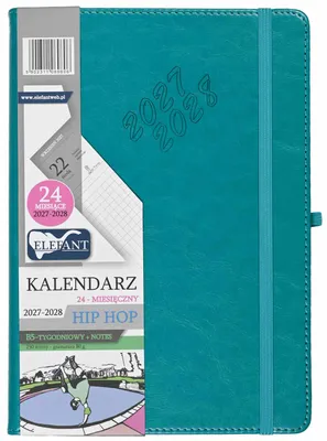 Obrázek produktu pro Kalendář Hip Hop 2027/28, formát B5, týdenní, barva tyrkysová