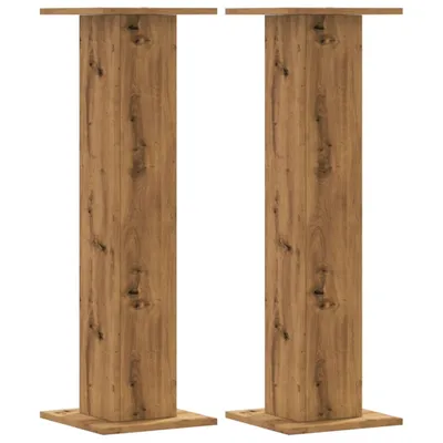 Image de vidaXL Pied de haut-parleur 2 pcs. Chêne Artisan 30x30x95 cm