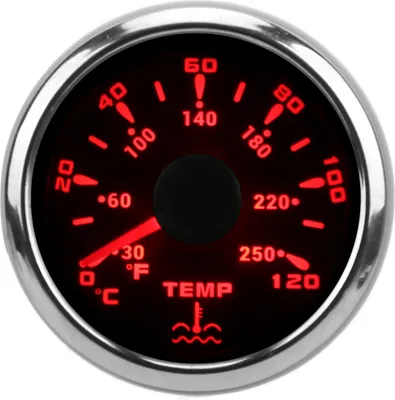 Obrázek produktu pro 52mm měřič teploty vody 7 barev podsvícení IP67 vodotěsný 1600?22 ukazatel indikace Meter pro lodě RVsBlack