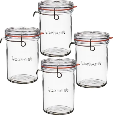 Produktbild von Lock-Eat Einkochglas mit Bügelverschluss 1000ml - Einkochglas - 4 Stück