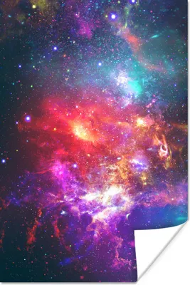 Produktbild von MuchoWow® Poster Sterne - Weltraum - Farben 80x120 cm - Papierdruck
