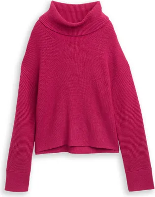Produktbild von Tom Tailor Damen Oversize Pullover mit Rollkragen und Seitenschlitzen