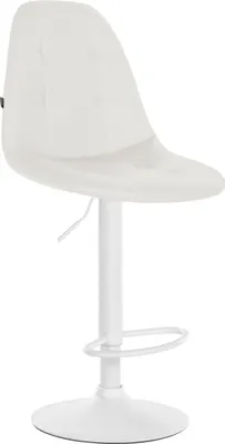 Produktbild von CLP Barhocker Elmore Kunstleder weiß Material Gestell Metall matt weiss