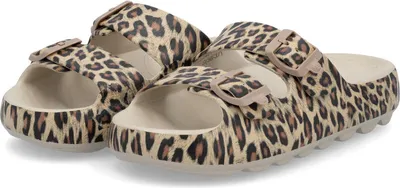 Produktbild von Rieker Damen-Pantolette Leopard-Beige, Farbe:beige/schlamm, Größe:M
