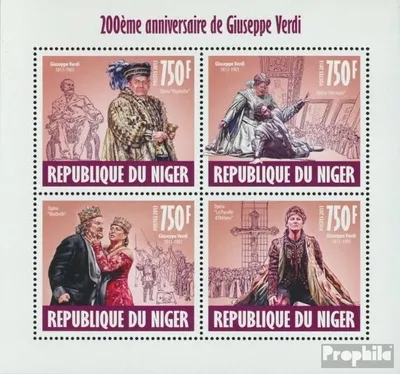 Produktbild von Briefmarken Niger 2013 Mi 2466-2469 Kleinbogen (kompl. Ausg.) postfrisch Giuseppe Verdi