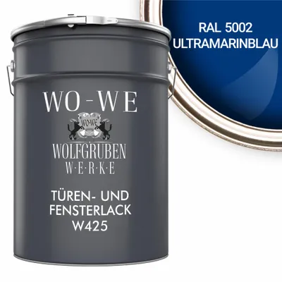 Produktbild von Türen und Fensterlack 3in1 Türenlack Klarlack Holzfenster Farbe W425 Ultramarinblau - 2,5L