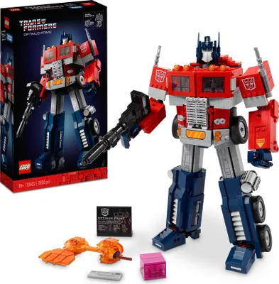Produktbild von LEGO 10302 Icons Optimus Prime Set, 2in1 Roboter-Figur und LKW-Modell, Transformers-Spielzeug-Modellbausatz für Erwachsene, Geschenk zum Geburtstag oder Weihnachten für Männer, Frauen, Sie und Ihn