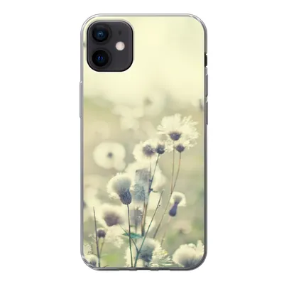 Produktbild von MuchoWow® Handyhülle Schutzhülle Hülle für iPhone 12 mini Blumen - Feld - Weiß Silikon Softcase Handy Hülle - Bild